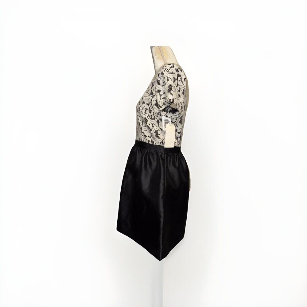 New Shoshanna White Lace Short Sleeve Colorblock A Line Dress w/Pockets Size 10 - Picture 4 of 10